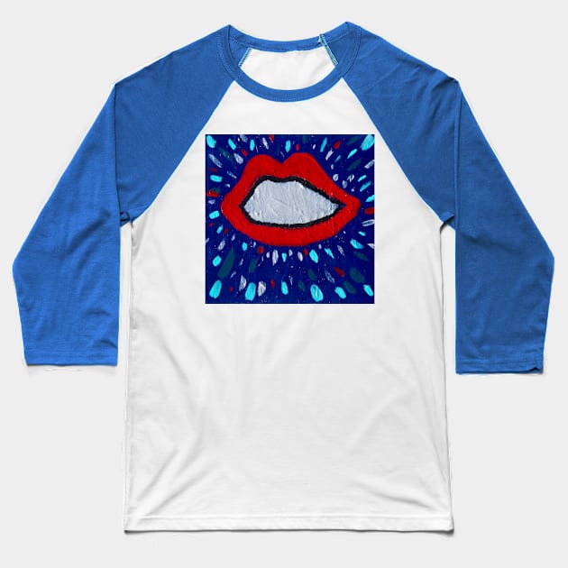 Space Lips Baseball T-Shirt by Art2rags